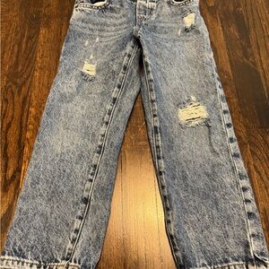 Gap - Boys 90’s Original Straight Blue Distressed Pull-On Jeans- 5T